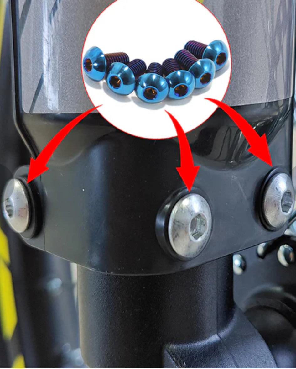 fork guard plastic titanium bolts (set of 6)